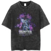 Men's T-Shirts Hip Hop Oversize Washed T-Shirt Men Streetwear Anime Hunter X Graphic T Shirt Summer Short Sleeve Tshirt Harajuku 230131