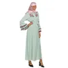 Ethnic Clothing Dubai Muslim Women Long Dress Embroidery Maxi Robe Kaftan Arabic Abaya Islamic Ramadan Flare Sleeve Vestido Middle East Fash