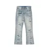 Mäns jeans FEMQ High Street Ripped Solid Color 2023 Spring Stylish Male Denim Trousers Fashion Stragiht Pants 24b811 230131