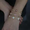 Charm Armband 5A CZ Tennis Chain 15 4cm Fashion Zirconia Armband 2023 Summer Candy Pastell Color Jewelry