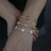 Bracelets porte-bonheur 5A CZ chaîne de Tennis 15 4 cm mode zircone Bracelet 2023 été bonbons couleur Pastel bijoux