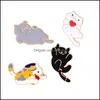 Broches Broches Bijoux Broche Dessin animé Mignon Animal Chats Expression Pin Vêtements Sacs Femmes Étudiant Ornement Badge 1596 Q2 Drop Delivery Dhvrx