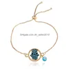 Charm Bracelets Fashion Jewelry Adjustable Bracelet Evil Blue Eye Pendant Women Drop Delivery Dhijt
