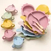 Cups Dishes Utensils born Weaning Silicone Cookware Feeding Children's Tableware Baby Sucker Food Plates Bowls Drinking Cup Snack Cup Baby Stuff 230130