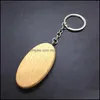 Craft Tools Personalized Diy Blank Wooden Key Chain Rec Heart Round Ellipse Carving Ring Wood Keychain Gifts Drop Delivery Home Gard Othde