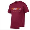 Męskie koszulki Projektant T-shirty Lato z krótkim rękawem dla mężczyzn Kobiety Listy Spray Tshirt Trapstar Tee Czysta bawełna Mężczyzna Hip Hop Fashio Dhfb5