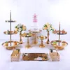 Forniture festive 6-16 PC Stile europeo Cristallo Metallo Cupcake Supporto per torta nuziale Rack Set Display per feste