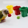 Other Bird Supplies Mini Trash Cans 4 PcsSet Can Garbage Bin Peony Parrot Intelligence Training Toys 230130