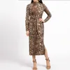 Abiti casual manica dolcevita stampa leopardata abito lungo aderente sexy 2023 autunno inverno moda donna festa di Natale abiti abiti