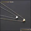 Pendant Necklaces Classic Clavicle Chain Necklace Small Love Heart For Women Girl Gold Sier Choker Party Wedding Jewelry Drop Delive Otg1A