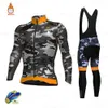 Sets 2023 Raudax Camouflage Winter Thermal Fleece Cycling Dessent Kleding Herentrui Pak Outdoor Riding Bike MTB Kleding Bib broek Set Z230130