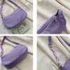 Evening Bags Fashion Women Small Shoulder Underarm Bag Nylon Ladies Vintage Acrylic Chain Pure Color Zipper Mini Handbag Totes Purse Pouch