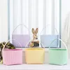 Praktische Easter Plaid Basket Feestelijke Seersucker Easters Eggs Emmer Gepersonaliseerde Stripe Candy Gift Bags Ondergoed Opbergmanden FY5652 0131