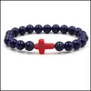 Charm Bracelets Cross Yoga Chakra Beads Charms Meditation Energy Bangle Lapis Lazi Natural Stone Bracelet Bdehome Drop Delivery Jewel Dh8Hj