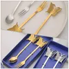 Dinnerware Sets 4 Of Sturdy Decorative Party Appetizer Fork Ergonomic Dessert Spoon For Household Supply