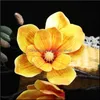 Dekoracyjne kwiaty wieńce 3D Magnolia sztuczny pu duży fałszywy kwiat el rośliny dekoracyjne wysokie dzieło sztuki ślubne upuszczenie