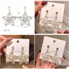 Dangle Chandelier Fashion Jewelry S925 Sier Post Earrings Rhinstone Flower Stud Drop Delivery Dh5Bd