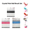 Nail Art Kits 3Colors 10Pcs Crystal Pole Brush Set Girl Carving Fan Shaped Shinny Drawing Polishing Pen Manicure Tool