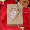 Décorations de Noël Diy Xmas Kraft Paper Merry Gift Tags Favor Cards Hanging With Matching String For Wedding Drop Delivery Home G Otlqr