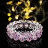 Cluster Rings Fashion Silver Color Aesthetic Oval Zircon Wedding Eternity Band For Women Anniversay Christmas Gifts Luxury Jewelry R5343