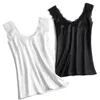 Damen Tanks Camis Spitzenträger Seidentop Sexy V-Ausschnitt ärmellos WhiteVest Satin Elastizität Mesh Tank Tops Basic Plus Size Camisole 230131