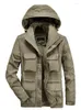 Giacche da uomo Autunno Uomo allentato Giacca a vento elegante da esterno Casual Cappotto multitasche Techwear Abbigliamento tattico militare 21Q1223