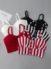 Women's Tanks Camis gkfnmt Crop Top Halter ole Summer Sexy Sleeveless Slim Low Chest Button Big Size 3XL Clothing 230131