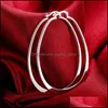 Hoop Huggie Dames Sterling Sier Geplaatste platte U oorbellen Hie GSSE001 Fashion 925 Plaat Earring Gift 2196 Q2 Drop Delivery Sieraden Dhieo