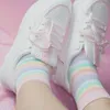 Women Socks Korean Fashion Multicolor Striped Women's Lolita Girls Japanese Kawaii Söt Short Harajuku Streetwear Crew Sock