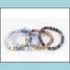 Bracelets porte-bonheur jolie tête de hibou Bracelet couleur pierre beautifly bijoux Pseras Hombre perlé livraison directe Dhwle