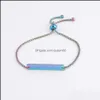 Braccialetti con ciondoli Barra in acciaio inossidabile Bracciale vuoto Fai da te personalizzato inciso personalizzato regolabile per donne uomini amico gioielli regali Co Otg59