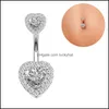 Nabel Bell Button Ringe Allergie Edelstahl Bauch Diamant Herz Körperschmuck für Frauen Mädchen 51 E3 Drop Lieferung Dhiho