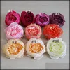 Decorative Flowers Wreaths 10Cm Artificial For Wedding Decorations Silk Peony Flower Heads Party Decoration Wall Backdrop White Dr Otoya