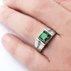 Wedding Rings Fashion Cute Female Red Green Square Crystal Stone Ring Zircon Promise Engagement For Women Classic Jewelry