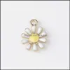 Charms Émail émail vintage Tone dorée en alliage d'alliage de fleur de soleil ajusté pour les boucles d'oreilles pendentif Bracelet Bijoux de fabrication accessoire 794 R2 Drop délivre Dhozi