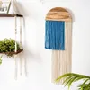 Dekoracyjne figurki Macrame muur opknoping boho halve cirkel houten board ornament Lange Kwasten Tapestry Bohemia Pokój dziecięcy