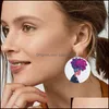 Charm African Wooden Earrings Ins Handmade Ethnic Africa Pattern Print Wood Drop Queen Girls Jewelry Hoop Delivery Otdya