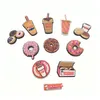 Sko delar tillbeh￶r mat donuts kaffemj￶lk te dricka del hem tr￤dg￥rd skocharms sp￤nne sp￤nne armband armband mjukt gummi eller dhqfs