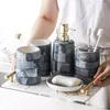 Bath Accessory Set Hand-Painted Starry Ceramic Wedding Bathroom Supplies Accessories Tray Kit Toothbrush Holder Soap Dispenser