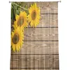 Curtain Sunflowers Wood Boards Sheer For Living Room Voile Window Blinds Bedroom Tulle Drape Kitchen Cortinas Hall Curtains