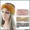 Party Favor Winter Keep Warm Knitting Headband Womens Woolen Yarn Hairband Outdoors Sports Headwear Bowknot Yoga Head Band Favors Dr Dhdes