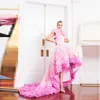 Casual Dresses Pretty Princess Formal Layered Ruffle Gradient Pink Long Tulle Ball Gown Wedding Party Gowns High Low Lush