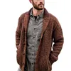 Sweaters masculinos outono/inverno 2023 Europa-EUA-USA Men/juventude colar de gola de gola única inserção de bolso de manga longa Cardigan Sweate