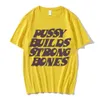 Camisetas de hombre Pussy Builds Strong Bones rapero Playboi Carti camiseta Vintage Hip-Hop de gran tamaño de algodón de manga corta camisetas casuales 230131