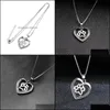 Collane con ciondolo Pet Dog Paw Footprint Hollow Love Heart Sier Choker di colore per collana di gioielli da donna Bdehome Drop Delivery Pendenti Dh3Gk