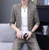 Men's Suits Blazers mens suit top casual medium sleeve thin jacket 230130