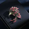 Brooches SUYU High Grade Copper Micro Inlaid Cubic Zirconia Chinese Style Gradual Change Feather Brooch Dress Accessories