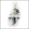 Pendentif Colliers Supernatural Ange Aile Feuille Sel De Roche Bouteille Protection Verre Véritable Fleur Sèche Collier Drop Delivery Bijoux Penda Dhqhg