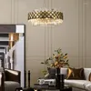 Lustres Moderne Art Déco Cristal Clair Designer Or LED Lustre Éclairage Lustre Suspension Luminaire Lampen Pour Foyer