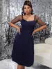 Abiti taglie forti abiti da donna elegante per festaiotte estate curve curve grandi 4xl blu manica corta cocktail serata 230130